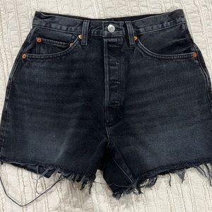 Re/Done black jean shorts
